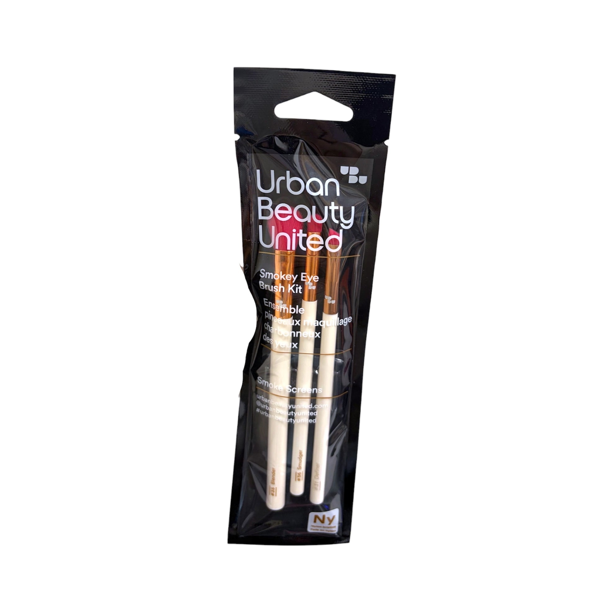 Kit de brochas Smokey Eye Urban Beauty United – Pinceles para maquillaje de ojos (3 piezas)