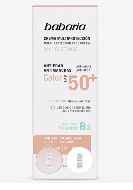 Babaria fp 50 color tono medio antiedad + antimanchas