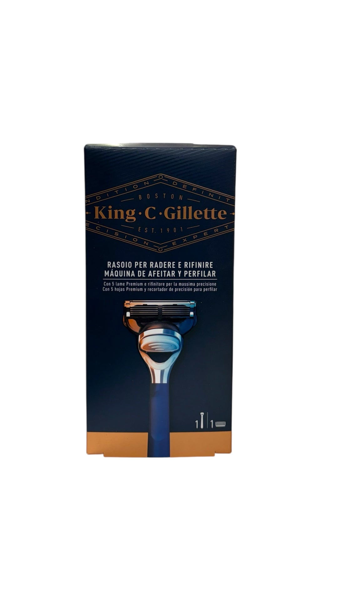 Maquinilla de afeitar King C Gillette hombre con 5 hojas y recortador de precisión