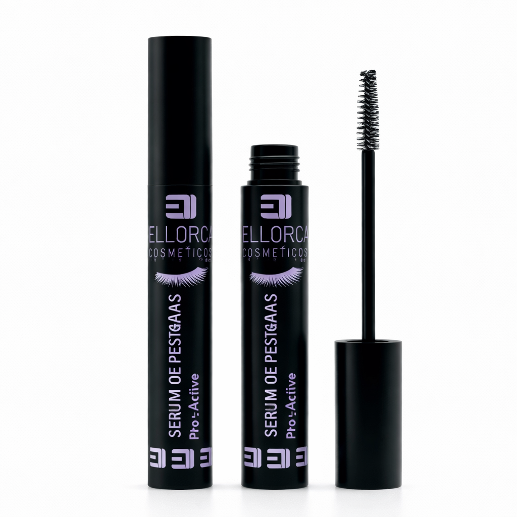 Sérum de pestañas Ellorca Pro-Active con aplicador, ayuda a fortalecer, nutrir y estimular el crecimiento de las pestañas