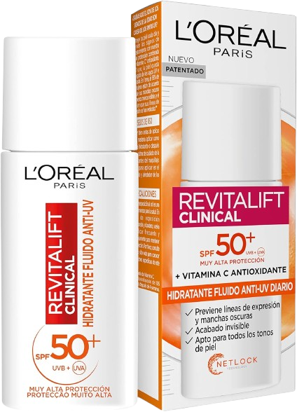 L'Oreal Paris Revitalift Clinical Crema Hidratante Anti-UV SPF50+ Diario con Vitamina C