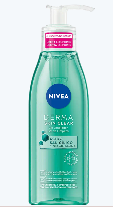 Nivea gel limpiador imperfecciones Derma skin clear ácido salicílico & niacinamida