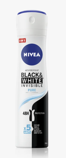 Nivea spray invisible for black & white 48 h anti manchas blancas y amarillas