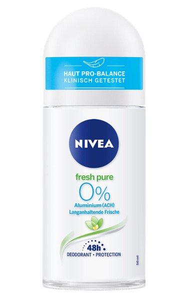 Nivea deo roll-on sensitive & pure 48 h pieles sensibles 0% alcohol, perfume y conservantes